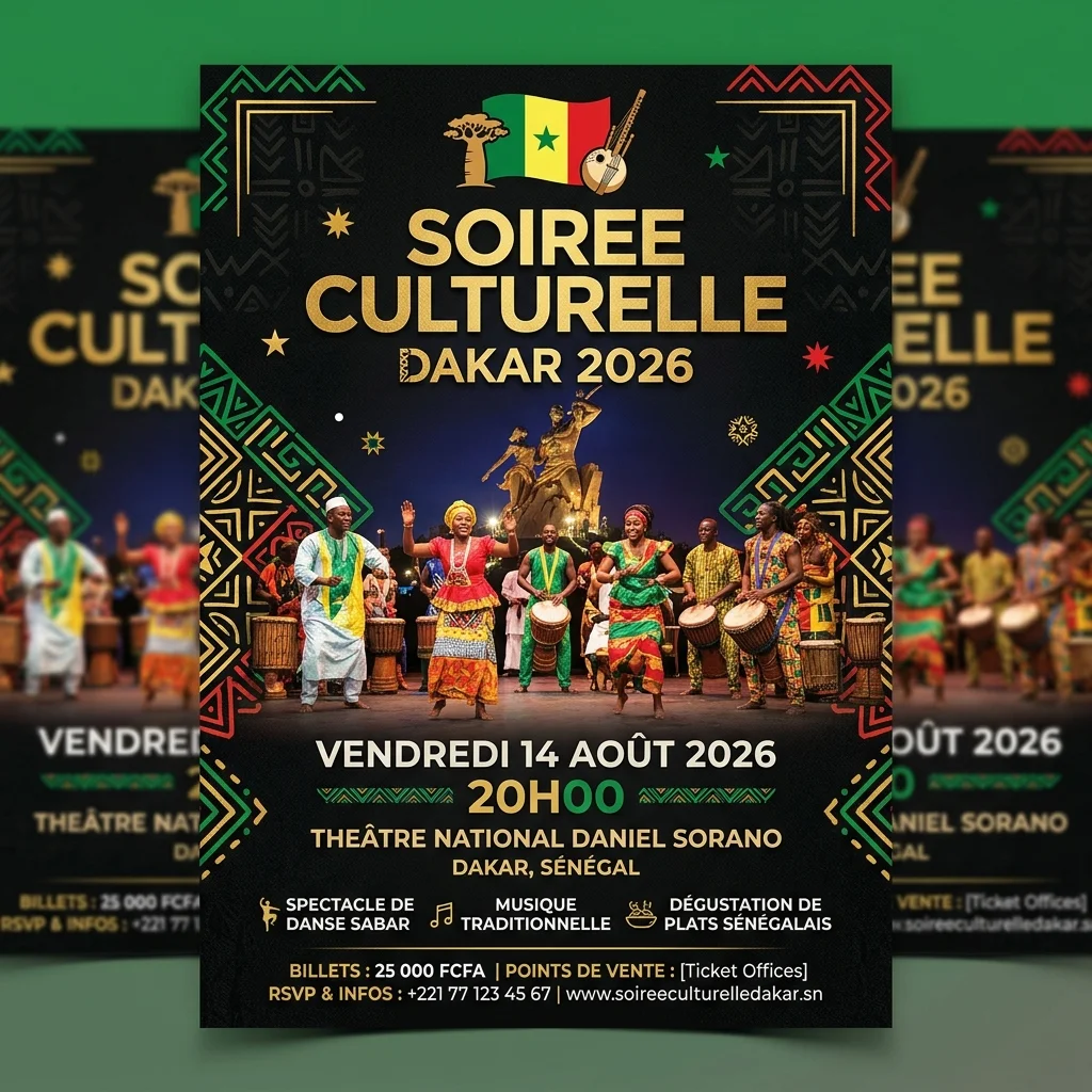 Flyer Soirée Culturelle Dakar 2026